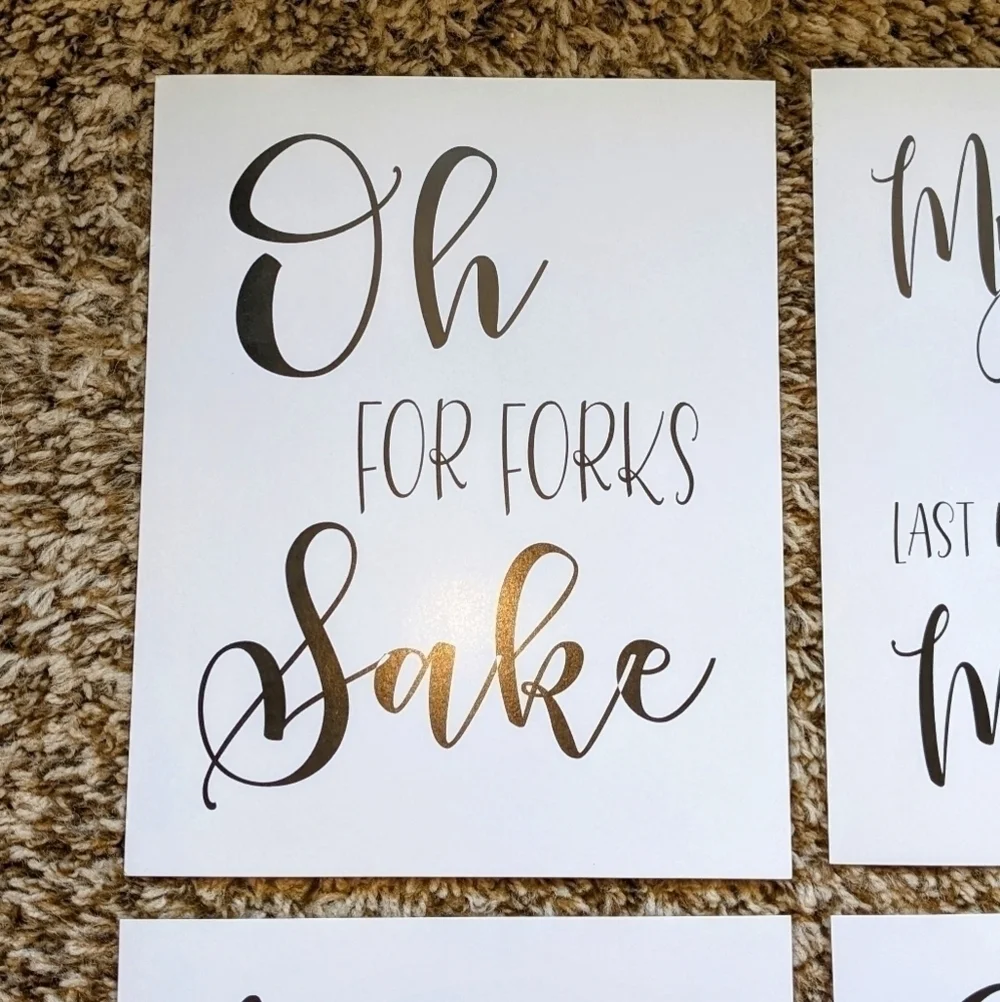 Funny Kitchen Quote Set Prints NWOT